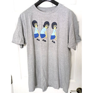 Mens Bobs Burgers Graphic T Shirt X Large Gray Tina Belcher